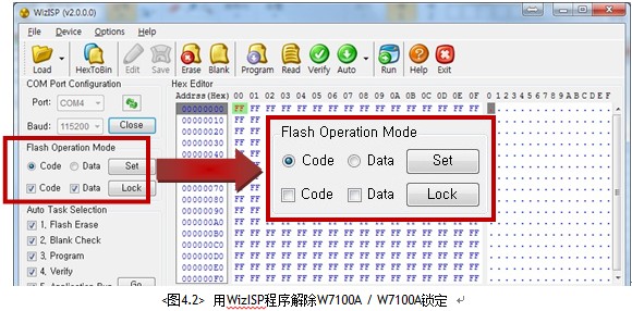 Unlock Flash lock by WizISP